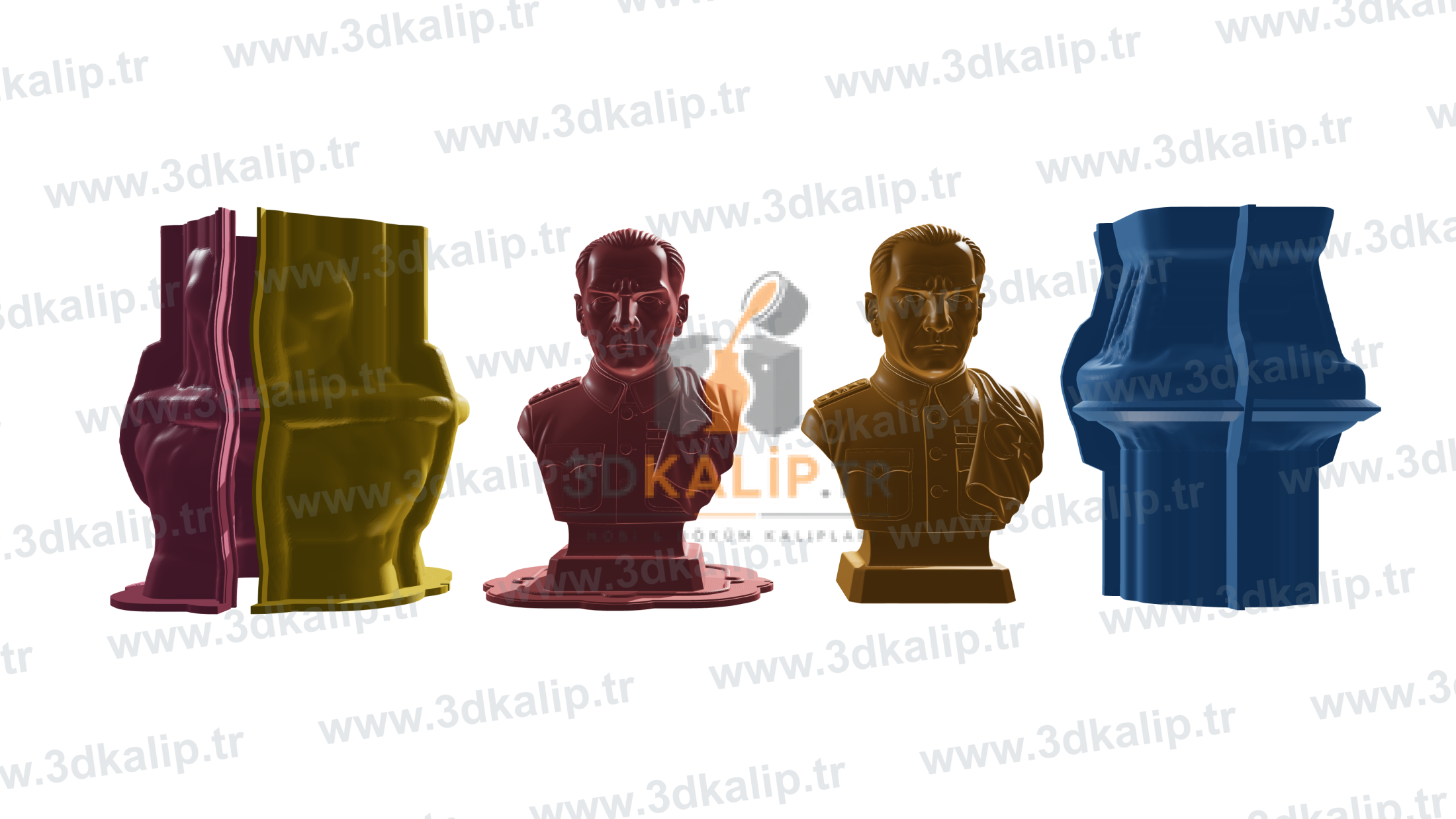 Atatürk Büstü Silikon Kalıbı - 3D Silikon Kalıplar - ürün detay görseli