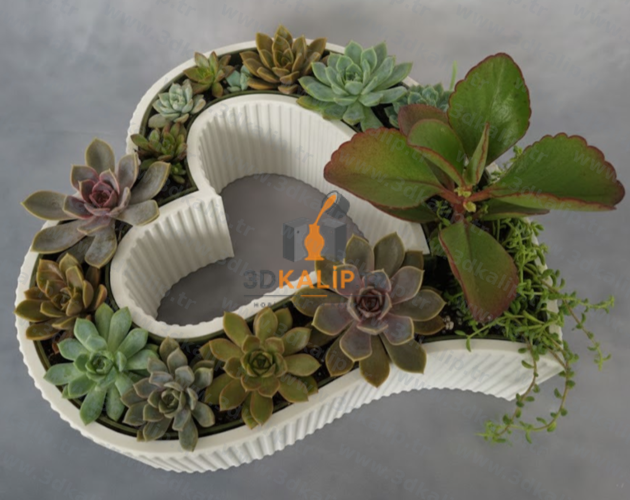 Heart Flower Pot Mold 2 Mold | modern Decorative Design - 3D Silicone Moulds - Product detail image