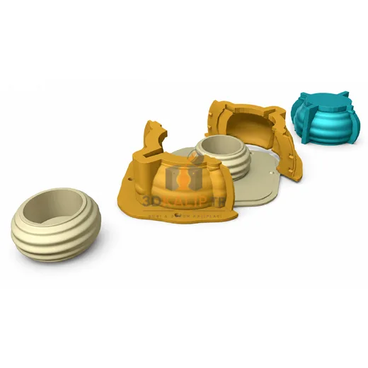 Luna Orbit Saksı Silikon Kalıbı - 3D Silikon Kalıplar - ana kalıp ürün görseli