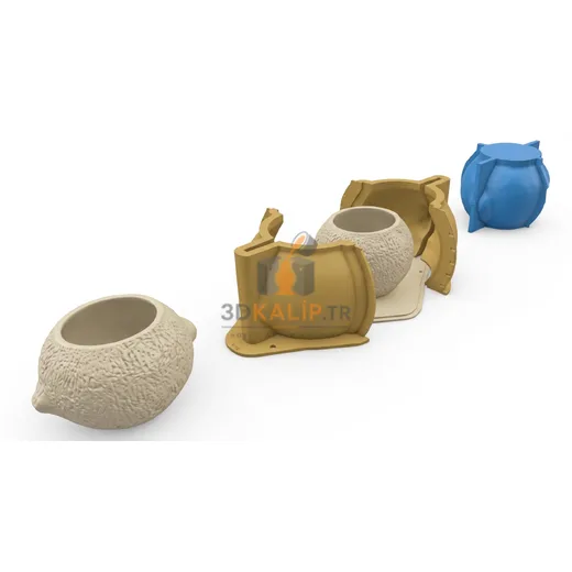 Limon Saksı ve Mumluk Silikon Kalıbı - 3D Silikon Kalıplar - ana kalıp ürün görseli